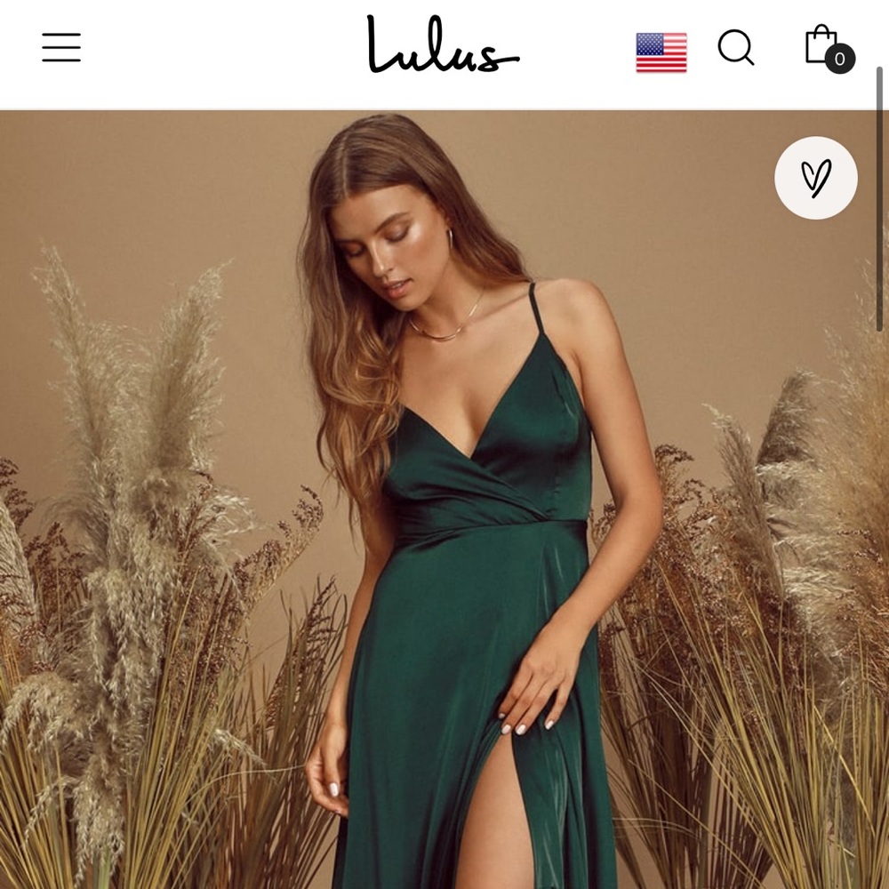 Lulus Emerald Green Maxi dress Size XS